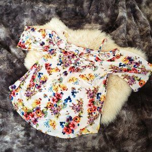 Free Kisses - Floral Off The Shoulder Flowy Blouse - Size L